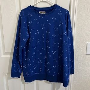 Land’s End serious sweats tunic sweatshirt, Blue, size medium